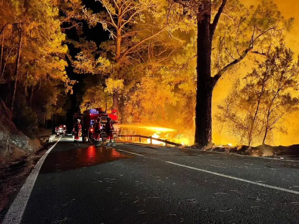 Unkontrollierter Waldbrand auf Teneriffa: über 3.200 Hektar verbrannt.
